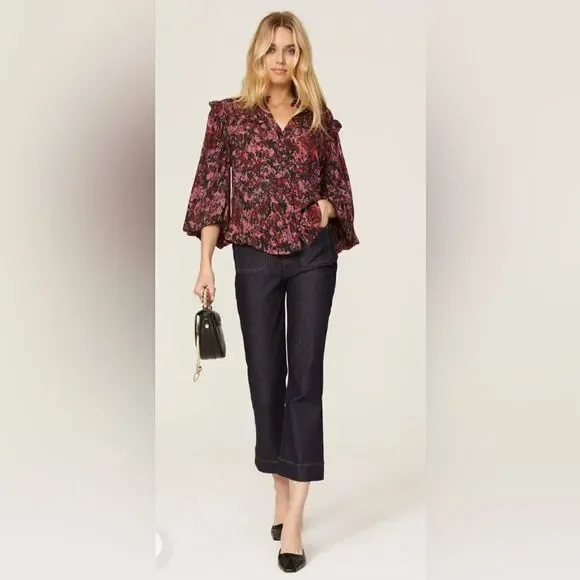 GILNER FARRAR Riley Ruffle Top Size Large - Picture 1 of 9